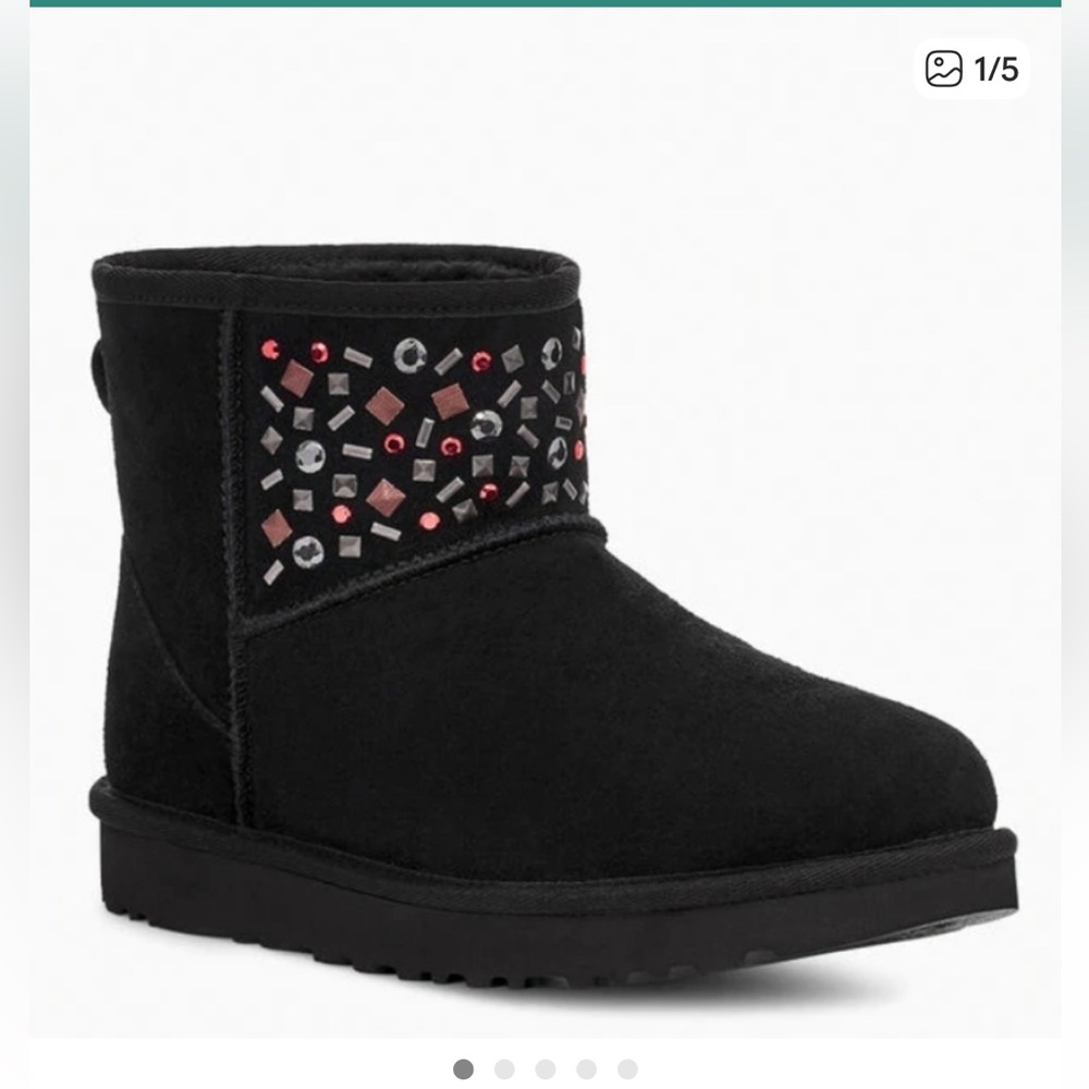 SALE! UGG Classic Mini Stud II Black Boots